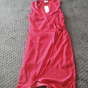 Leota Vibrant Red Asymmetrical Dress